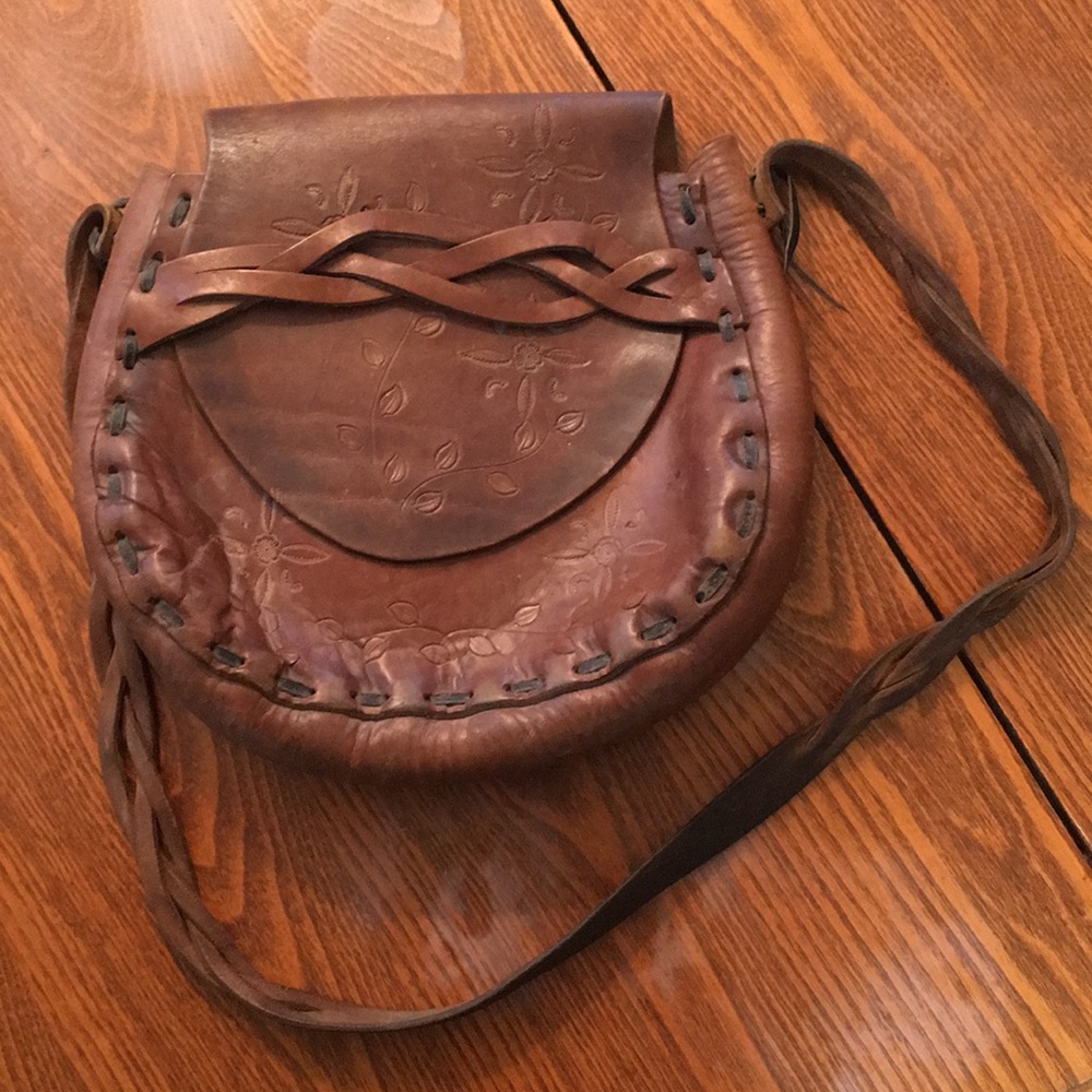 Vintage leather purse long leather bag